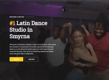 dance studio home page screenshot