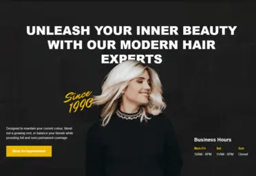 hair salon home page screenshot